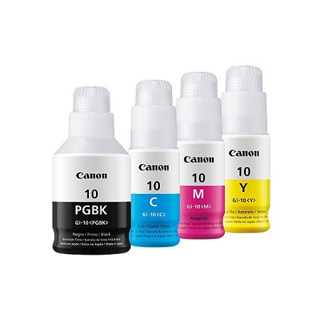 Kit Tinta Canon GI-10 GI10 Original para Impressora Mega Tank G5010 G5011 G6010 G6011 G7010 G-6010 G-7010