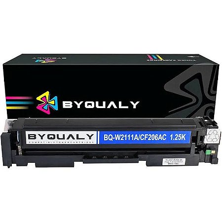Toner Compatível HP W2111A CF206A para LaserJet Pro M255dw M255nw M282nw M283fdn M283fdw M554 1.250 ciano 206A