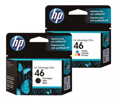 Kit 2 Cartuchos Hp 46 Original Cz637al Cz638al preto e colorido