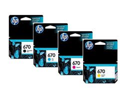 Kit Com 4 Cartuchos Hp 670  Original