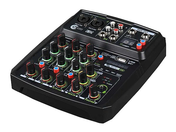 Mixer 4 canais Bluetooth Usb Custom Sound Preto Cmx 4c