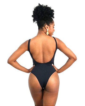 Body Cavado Costas Nuas Maiô Regata Anos 80 Peça Coringa