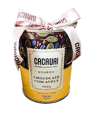 Lata Bombom chocolate com avelã