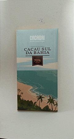 Barra de chocolate 70% cacau origem sul da Bahia 80g