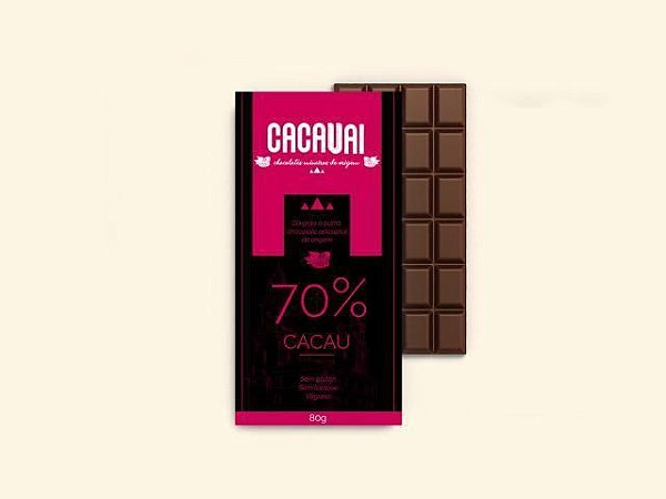 Barra de chocolate 70% cacau 80g