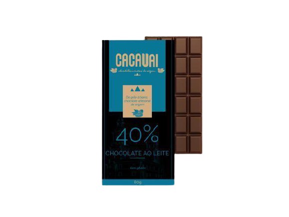 Barra de chocolate 40% cacau ao leite 20g
