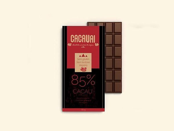 Barra de chocolate 85% cacau 20g