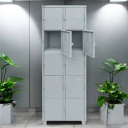 Roupeiro de Aço para Vestiário 10 Portas Pequenas FT