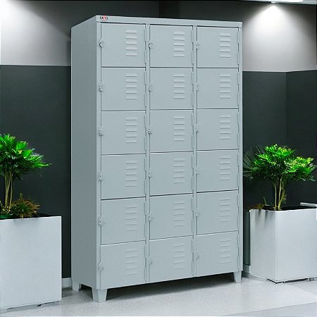 Roupeiro de Aço para Vestiário 18 Portas Mini FT