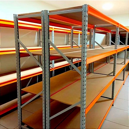 Porta Palete 4 prateleiras em Madeira - Suporte de 1200kg