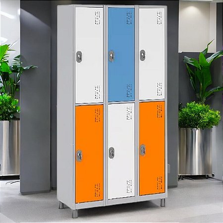 Roupeiro de Aço para Vestiário 6 Portas Grandes W3