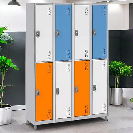 Roupeiro de Aço para Vestiário 8 Portas Grandes W3
