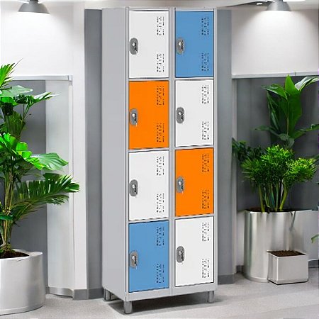 Roupeiro de Aço para Vestiário 8 Portas Pequenas W3