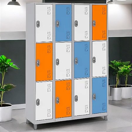 Roupeiro de Aço para Vestiário 12 Portas Médias W3