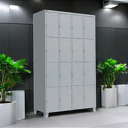 Roupeiro de Aço para Vestiário 16 Portas Pequenas FT