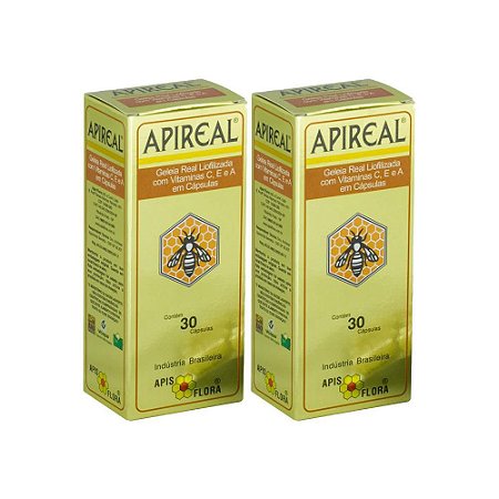 KIT 2x APIREAL Geleia Real Natural Liofilizada 30 cápsulas