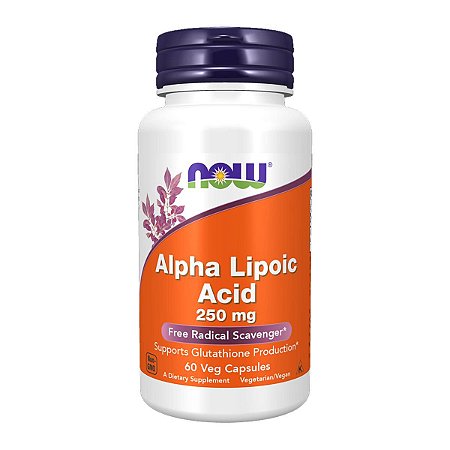 Ácido Alpha Lipóico, Now Foods, Potência Extra, 250 mg, 60C