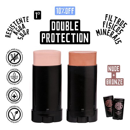 [10%OFF] KIT DOUBLE PROTECTION [FPS75] NUDE + BRONZE