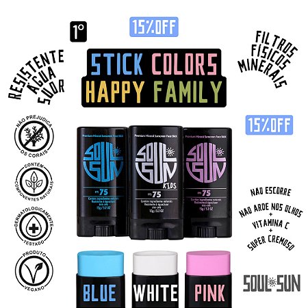 [KIT STICK COLORS HAPPY FAMILY] - PINK + WHITE + BLUE