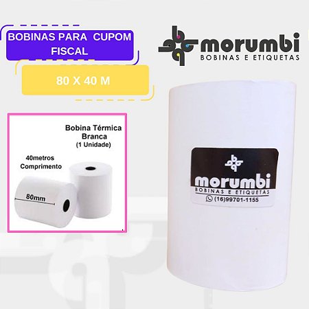 Bobina Térmica para PDV – 80X40