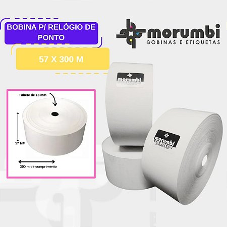 Bobina Térmica para relógio ponto – 57 x 300 M