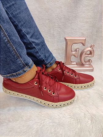 Tênis com sola de corda Branco