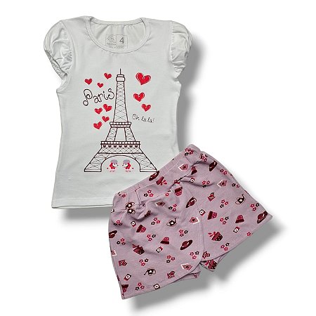 Conjunto de Camisa Princesa & Short-Saia "Oh La La!"