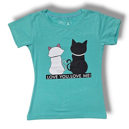 Blusa Viscolycra Manga Curta Cats in Love