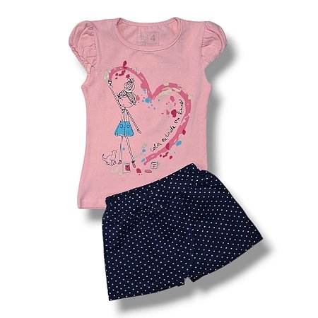 Conjunto Blusa Princesa e Short-Saia Viscolycra Colors Outside