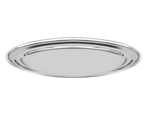 Travessa Oval Rasa Aço Inox 25 cm