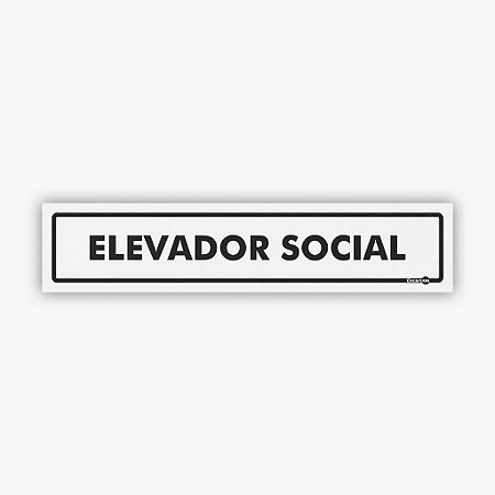 Placa Elevador Social 30X6,5 cm
