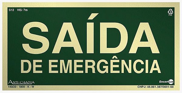 Placa Saida Emergência