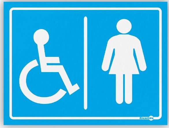 Placa Banheiro Cadeirante Feminino