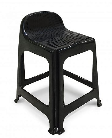Banqueta com Encosto Preta
