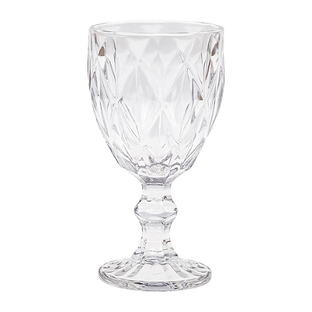 Taça de Vidro Diamante 340 Ml - Conj 6 Peças