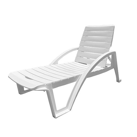 Espreguiçadeiras Dobrável com Rodas Aura Branca