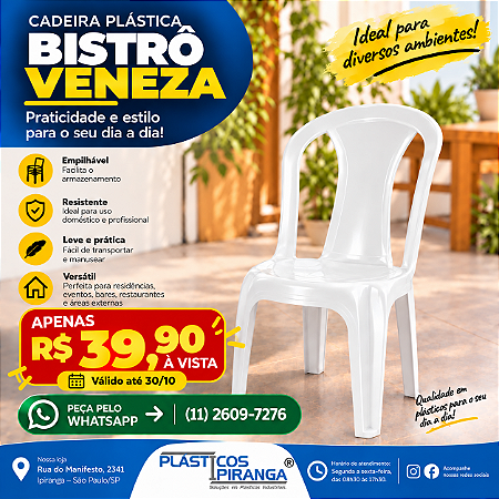 Cadeira Plástica Bistrô Veneza