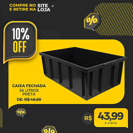 Caixa Plástica Fechada 1013 - 36 Litros