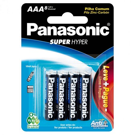 Pilha Comum AAA Com 8 Un Panasonic
