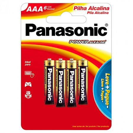 Pilha Alcalina AAA Com 6 Un Panasonic