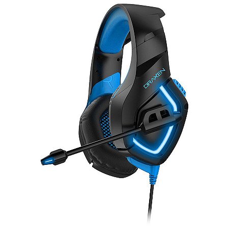 Headset Gamer Draxen DN100 Preto e Azul