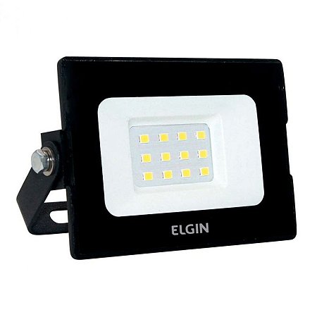 Refletor Led 10W 6500K Branca Fria Preto Bivolt - Elgin