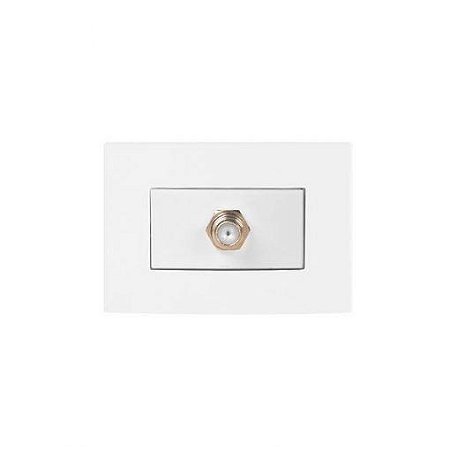 Linha Clean – Conjunto 1 tomada antena de TV coaxial para móvel – 65x45mm – Branco