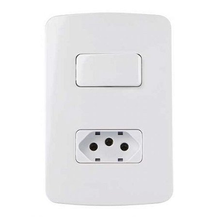 Linha B3 – Conjunto 4×2” – 1 Interruptor paralelo 10A 250V~ + 1 tomada 2P+T 20A 250V~