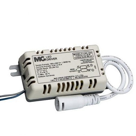 LED Driver 12-25W corrente 300mA isolado – saída com conector