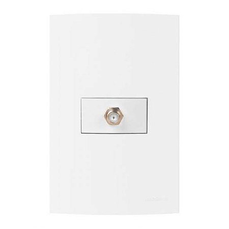 Linha Clean – Tomada Para Antena de TV Coaxial 75 Ohms – Branco