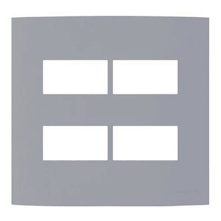 Linha Clean – Placas 4×4’’ 4 postos horizontais separados – Gris