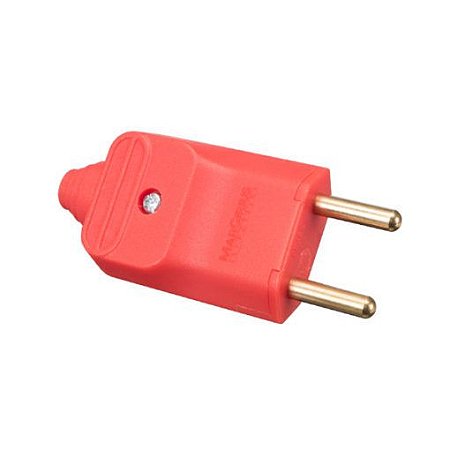 Plugue desmontável 2P 180º de 20A com prensa cabos – Vermelho