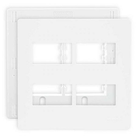 Linha Infiniti – Placas + Suportes 4×4’’ 4 postos horizontais separados – Branco