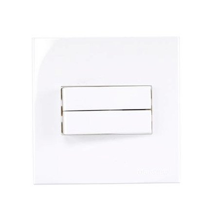 Linha Sleek – Conjunto 1 Interruptor Duplo Simples 10A Para Móvel – 70x70mm – Branco